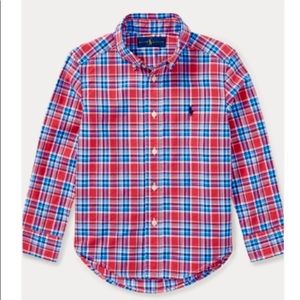 Ralph Lauren Polo Boys Red&Blue Plaid Poplin Shirt
